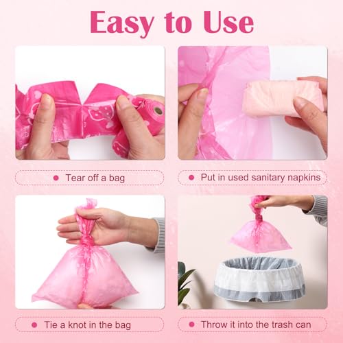 150Pcs Sanitary Napkin Disposal Bags, Luxiv Pink Disposable Sanitary Bag Personal Care Disposal Bags